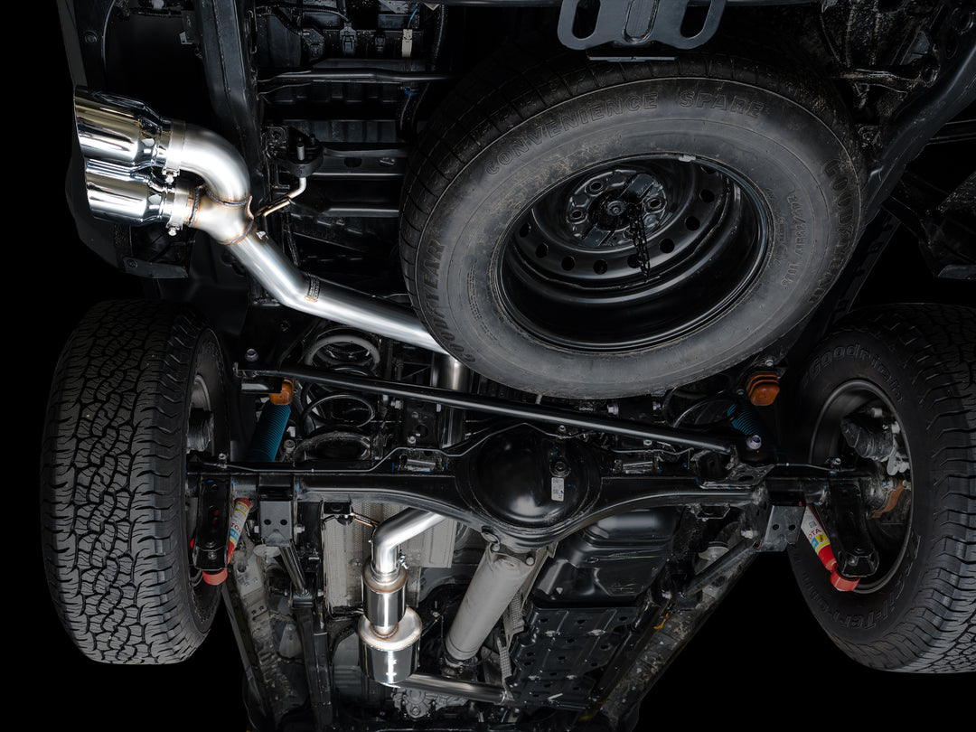 AWE 0FG Exhaust for 4th Gen Toyota Tacoma - Dual Chrome Silver Tips