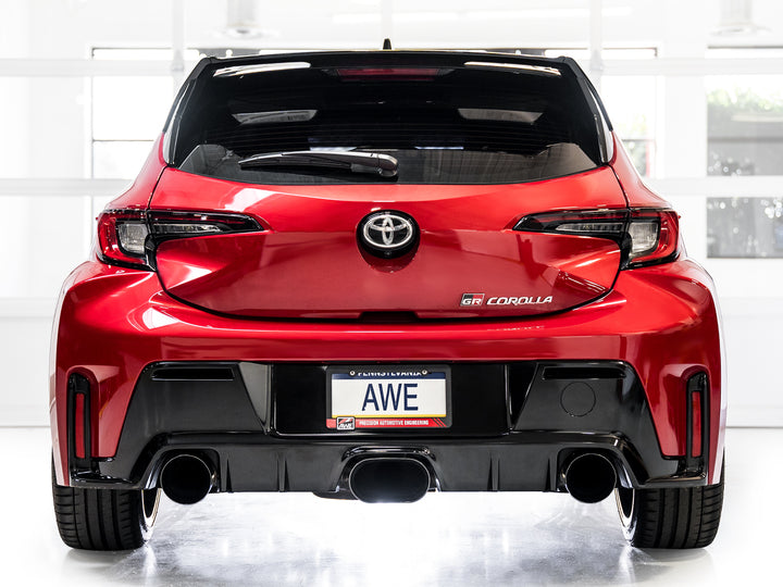 AWE Track Edition Exhaust for GR Corolla - Diamond Black Tips