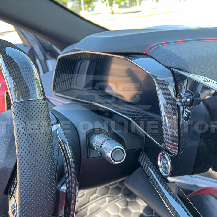 Corvette C8 DRY CARBON FIBER Gauge Cluster Cover