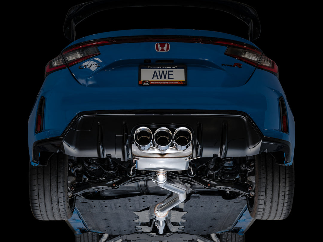 AWE Touring Edition Exhaust for FL5 Civic Type R - Triple Chrome Silver Tips