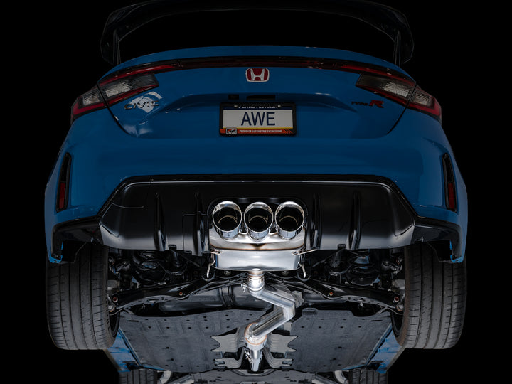 AWE Touring Edition Exhaust for FL5 Civic Type R - Triple Chrome Silver Tips