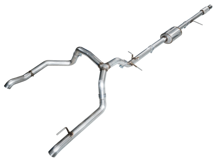 AWE 0FG Catback Split Rear Exit Exhaust for 4th Gen Silverado/Sierra 1500 5.3L (with bumper cutouts) - OE Tips