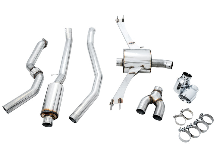 AWE Touring Edition Exhaust for 10th Gen Civic Si Coupe / Sedan (includes Front Pipe) - Dual Chrome Silver Tips