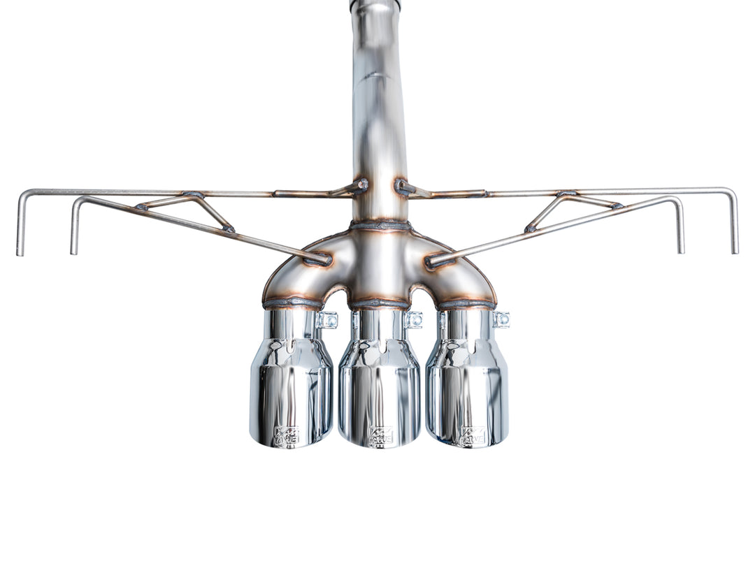 AWE Track Edition Exhaust for FL5 Civic Type R - Triple Chrome Silver Tips