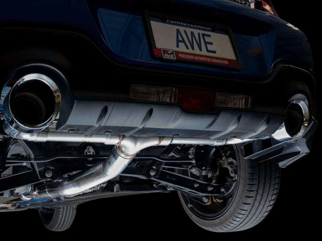 AWE Track Edition Exhaust for Subaru BRZ / Toyota GR86 / Toyota 86 / Scion FR-S - Chrome Silver Tips