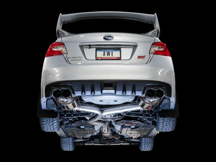 AWE Touring Edition Exhaust for VA STI / GV WRX / GV STI Sedan - Diamond Black Quad Tips (102mm)