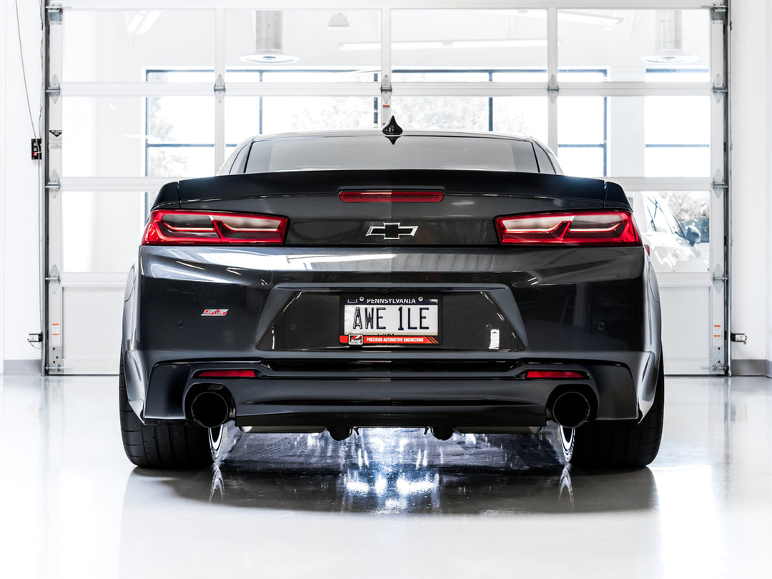 AWE Track Edition Axle-back Exhaust for Gen6 Camaro SS / LT1 - Diamond Black Tips (Dual Outlet)