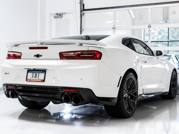 AWE Track Edition Axle-back Exhaust for Gen6 Camaro SS / ZL1 / LT1 - Diamond Black Tips (Quad Outlet)