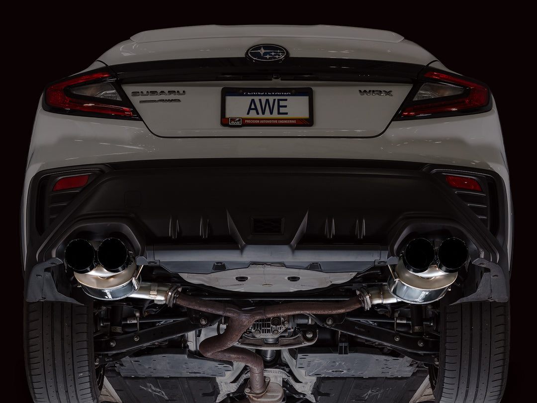 AWE Touring Edition Axleback Exhaust for VB Subaru WRX - Diamond Black Tips