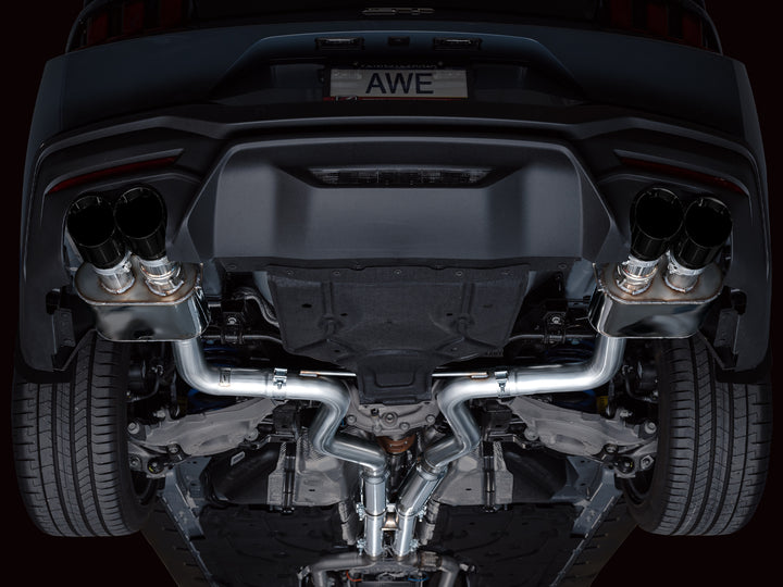 AWE SwitchPath™ Exhaust for S650 Ford Mustang GT Fastback - Quad Diamond Black Tips