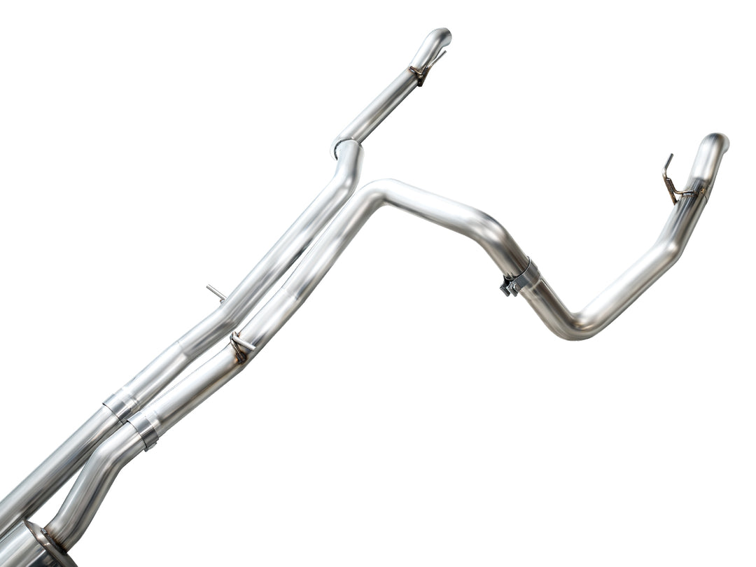 AWE 0FG Catback Split Rear Exit Exhaust for 4th Gen Silverado/Sierra 1500 6.2L (with bumper cutouts) - OE Tips