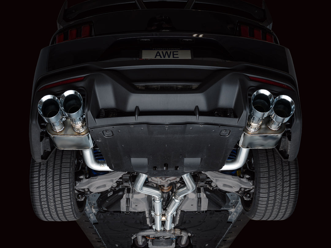 AWE SwitchPath™ Exhaust for S650 Ford Mustang Dark Horse - Quad Chrome Silver Tips