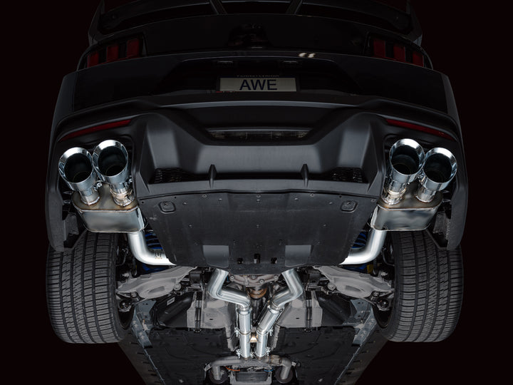AWE SwitchPath™ Exhaust for S650 Ford Mustang Dark Horse - Quad Chrome Silver Tips