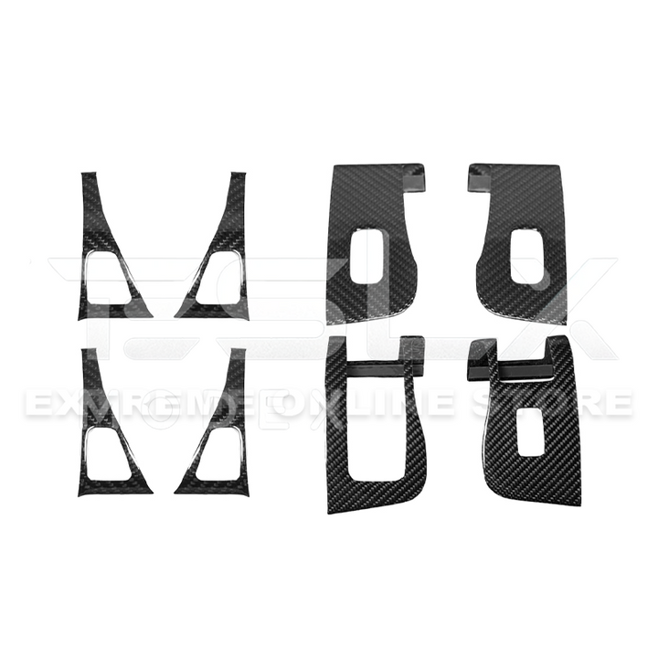 2020-23 Tesla Model 3 &amp; 20-24 Y Carbon Fiber Interior Door Glass Lifting Panel Cover