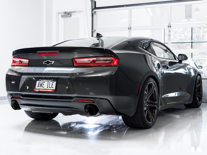 AWE Track Edition Axle-back Exhaust for Gen6 Camaro SS / LT1 - Diamond Black Tips (Dual Outlet)