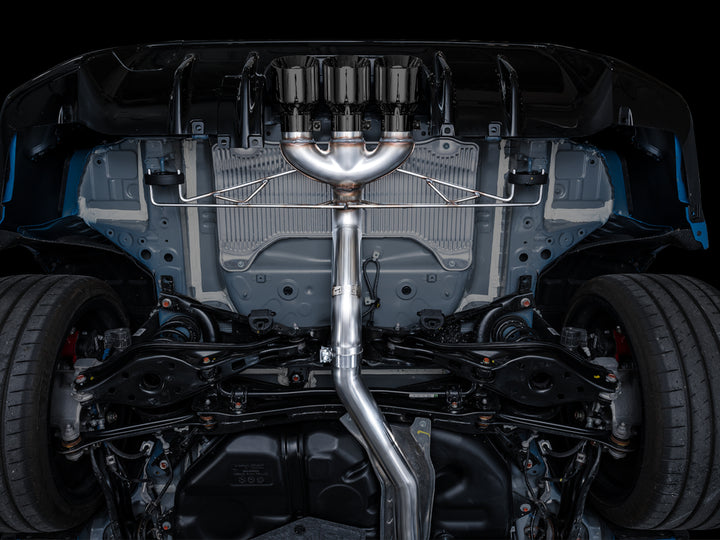 AWE Track Edition Exhaust for FL5 Civic Type R - Triple Diamond Black Tips