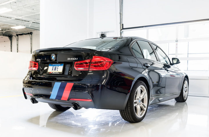 AWE Touring Edition Axle Back Exhaust for BMW F3X 340i / 440i - Diamond Black Tips (90mm)