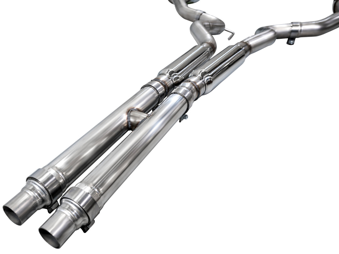 AWE Track Edition Exhaust for S650 Ford Mustang GT Fastback - Dual Chrome Silver Tips