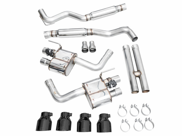AWE SwitchPath™ Exhaust for S650 Ford Mustang Dark Horse - Quad Diamond Black Tips