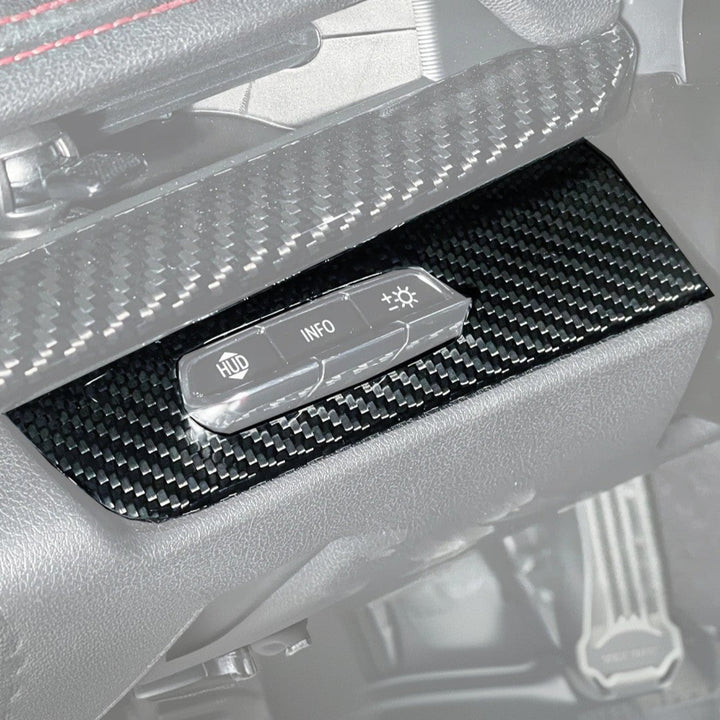 Corvette C8 DRY CARBON FIBER HUD Headlight Switch Button Panel Cover