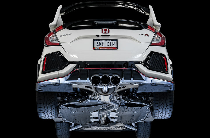 AWE Touring Edition Exhaust for FK8 Civic Type R (includes Front Pipe and DualPhase Mid Pipe) - Triple Diamond Black Tips