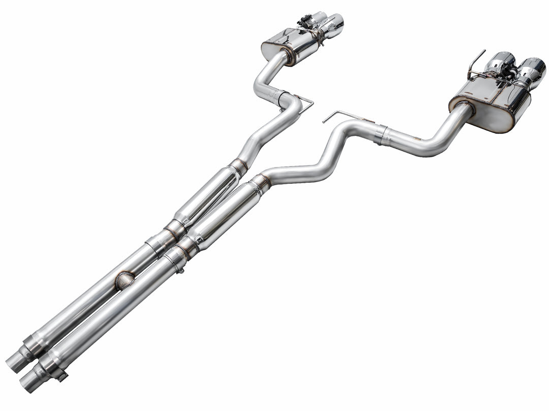 AWE SwitchPath™ Exhaust for S650 Ford Mustang GT Fastback - Quad Chrome Silver Tips