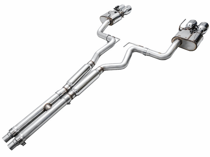 AWE SwitchPath™ Exhaust for S650 Ford Mustang GT Fastback - Quad Chrome Silver Tips
