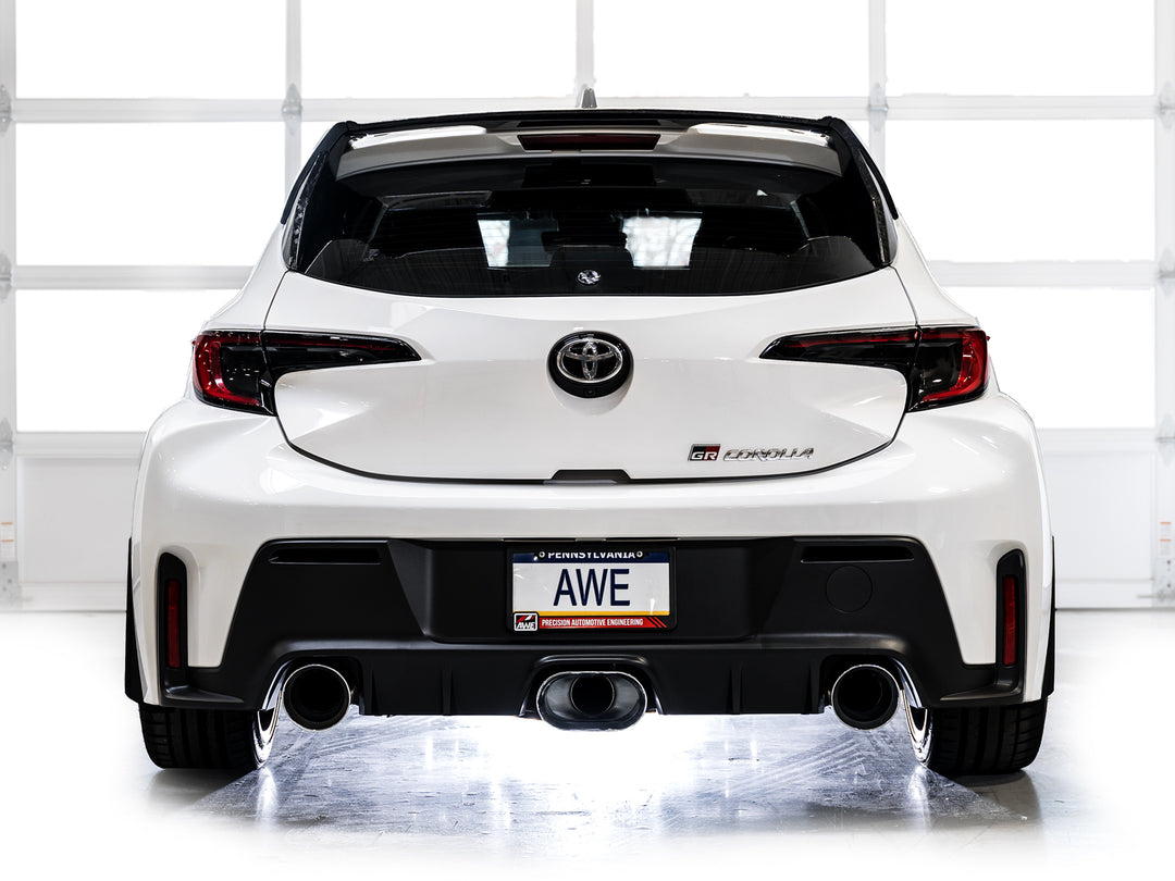 AWE Touring Edition Exhaust for GR Corolla - Chrome Silver Tips