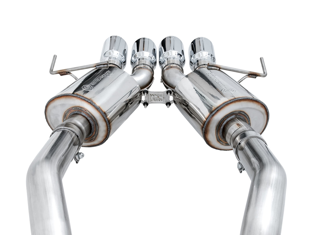 AWE Touring Edition Axleback Exhaust for C7 Corvette Stingray / Z51 / Grand Sport / Z06 / ZR1 -- Chrome Silver Tips (includes AWE AFM valve simulators)
