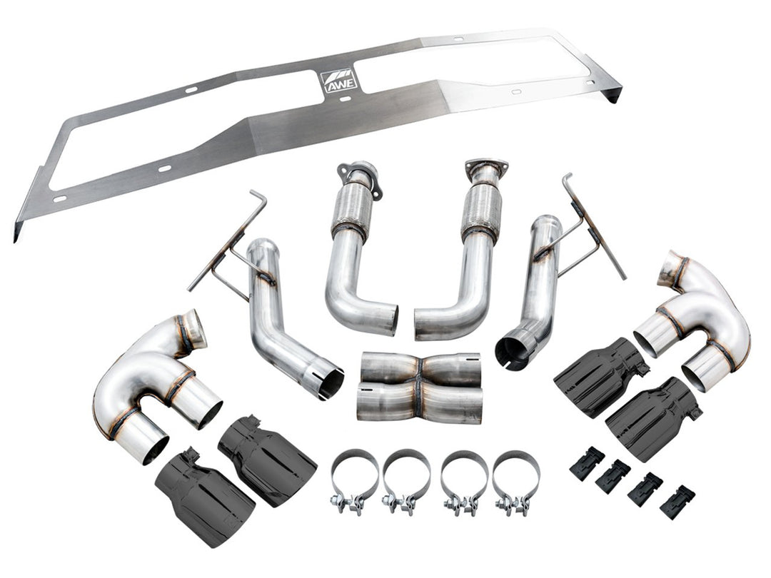 AWE Track Edition Exhaust for C8 Corvette -- Diamond Black Tips