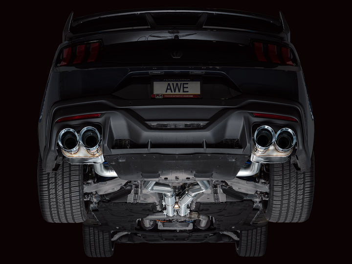 AWE SwitchPath™ Exhaust for S650 Ford Mustang Dark Horse - Quad Chrome Silver Tips