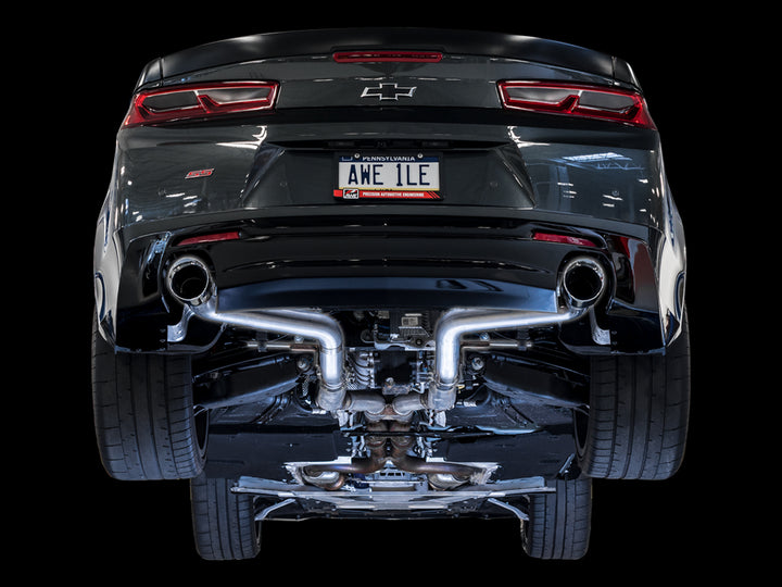 AWE Track Edition Axle-back Exhaust for Gen6 Camaro SS / LT1 - Chrome Silver Tips (Dual Outlet)
