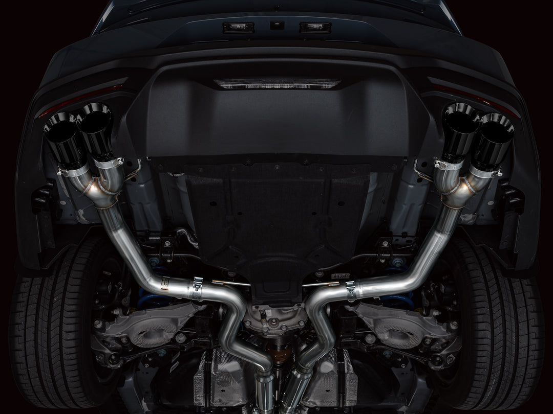 AWE Track Edition Exhaust for S650 Ford Mustang GT Fastback - Quad Diamond Black Tips