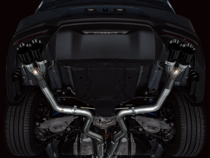 AWE Track Edition Exhaust for S650 Ford Mustang GT Fastback - Quad Diamond Black Tips