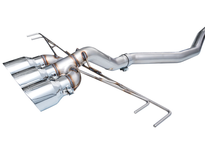 AWE Track Edition Exhaust for FL5 Civic Type R - Triple Chrome Silver Tips