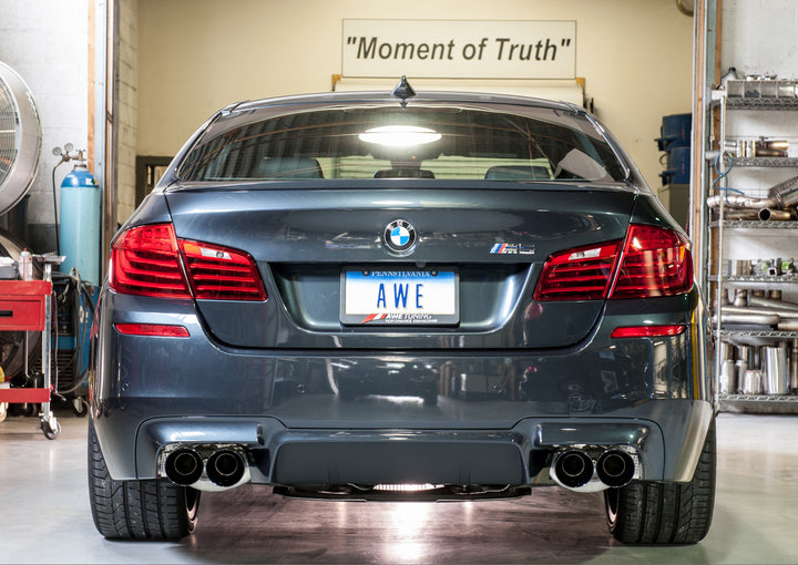 AWE Touring Edition Axle Back Exhaust for BMW F10 M5, Diamond Black Tips