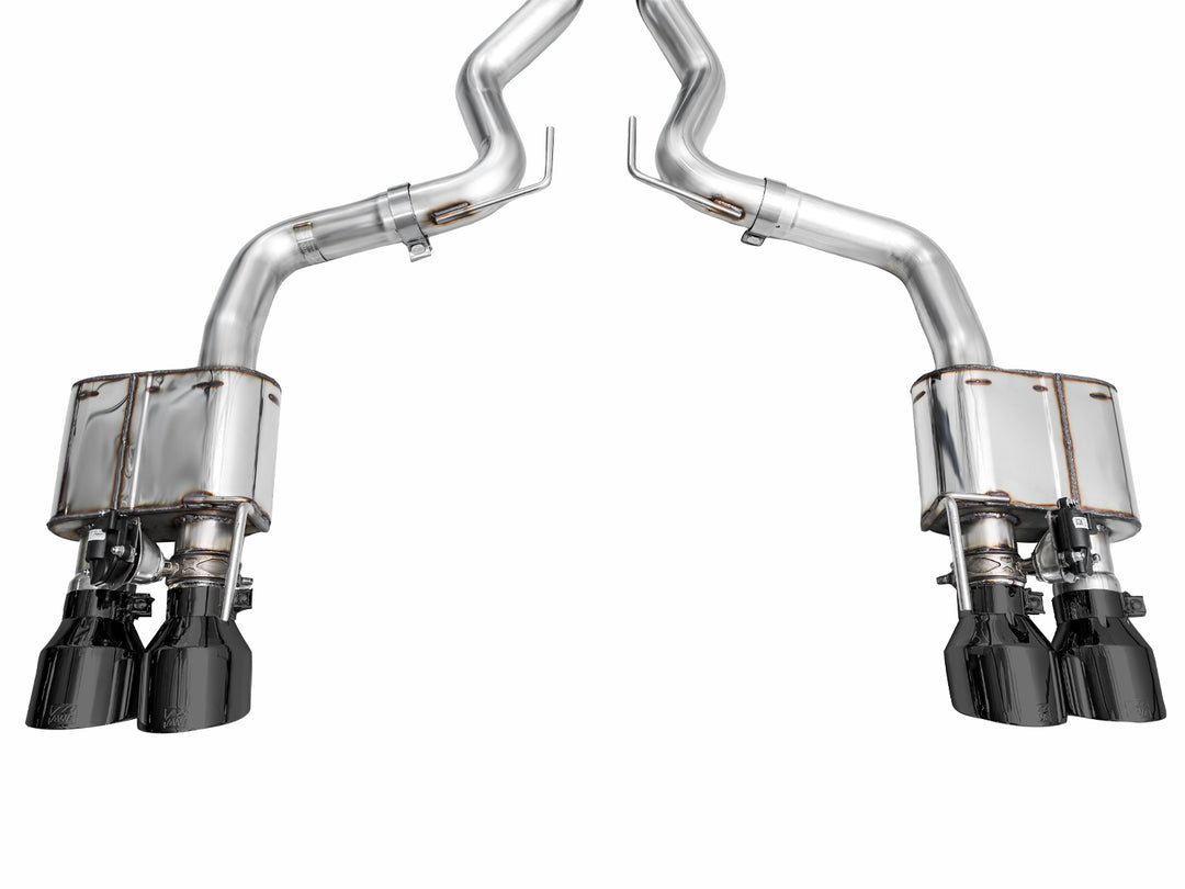 AWE SwitchPath™ Exhaust for S650 Ford Mustang GT Fastback - Quad Diamond Black Tips