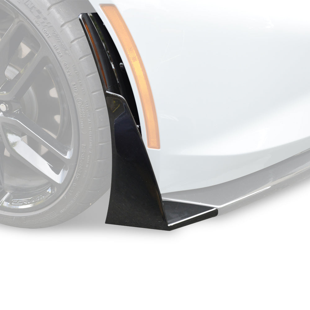 Corvette C7 Stage 3 DRY CARBON FIBER Front Splitter Wickerbill Extension Winglets