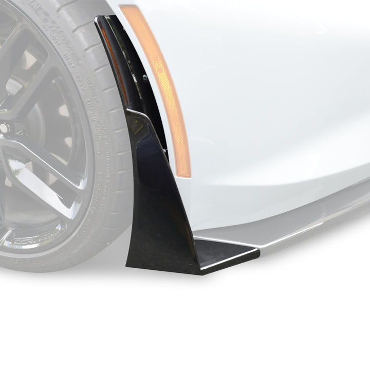 Corvette C7 Stage 3 DRY CARBON FIBER Front Splitter Wickerbill Extension Winglets