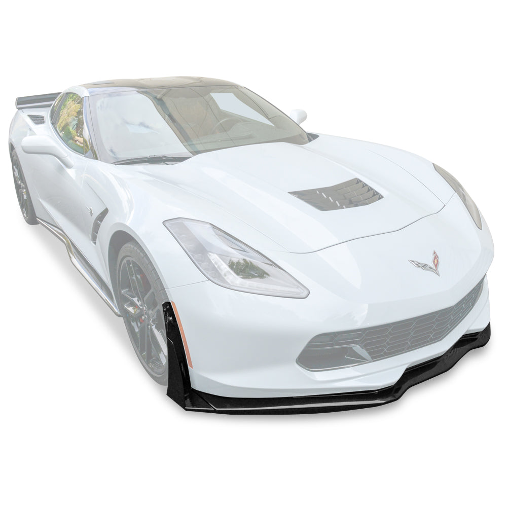 Corvette C7 Stage 3 Style Front Splitter Lip With Side Winglets