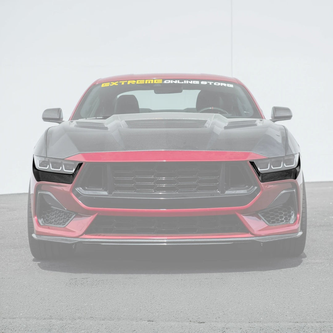 2024-Up Ford Mustang GT | Dry Carbon Fiber Overlay Headlight Eyebrow