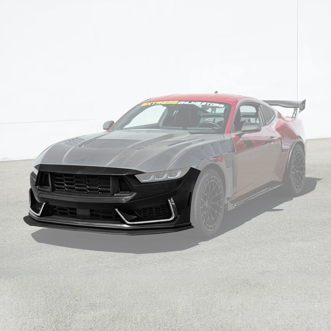 2024-Up Mustang | Dark Horse Style Front Bumper Cover Lip w/ LED Side Grille