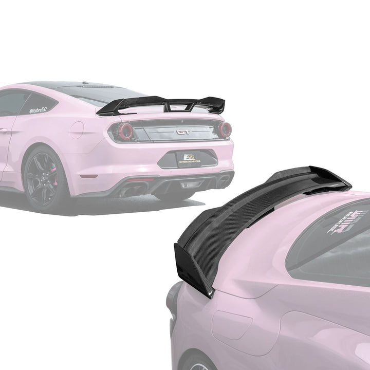 2015-2023 Mustang | Dark Horse Style Carbon Fiber Rear Wickerbill Spoiler