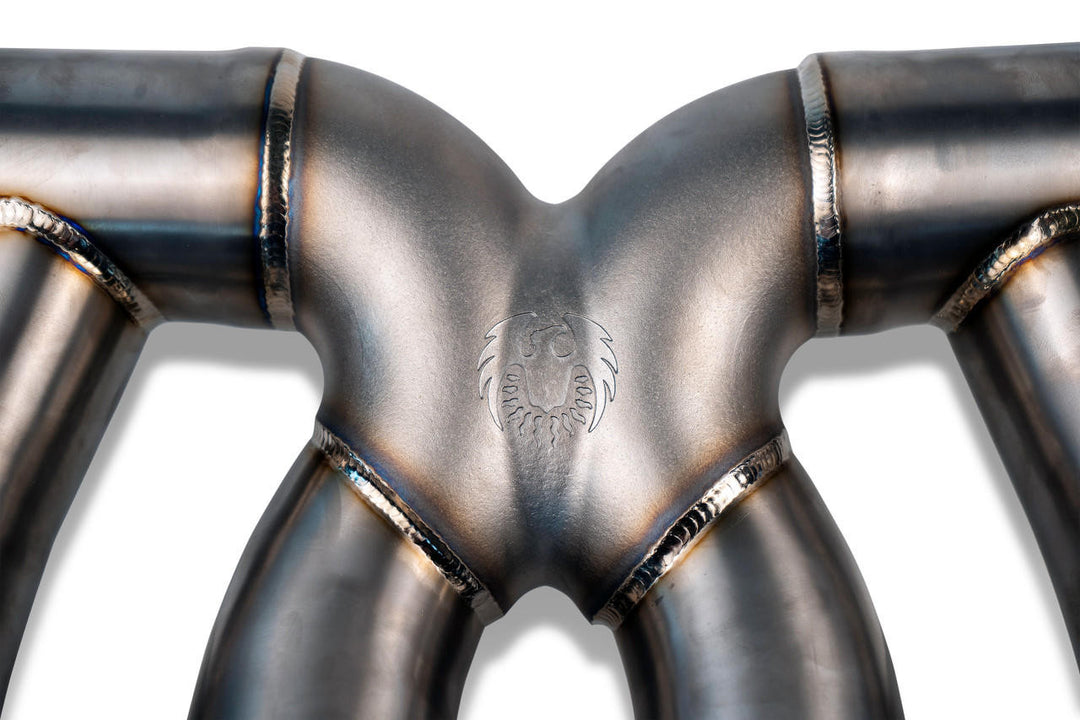 2023 Chevrolet Corvette C8 Z06 Titanium Supersport X-Pipe Cat-Back Exhaust System installed on car showcasing premium titanium finish and precision fitment.