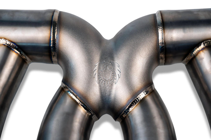 2023 Chevrolet Corvette C8 Z06 Titanium Supersport X-Pipe Cat-Back Exhaust System installed on car showcasing premium titanium finish and precision fitment.
