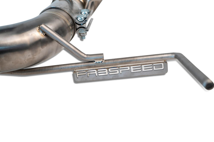2023 Chevrolet Corvette C8 Z06 Titanium Supersport X-Pipe Cat-Back Exhaust System installed on car showcasing premium titanium finish and precision fitment.