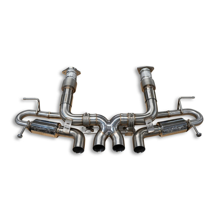 2023 Chevrolet Corvette C8 Z06 Valvetronic Cat-Back Exhaust System installed on vehicle showcasing premium titanium quad tips
