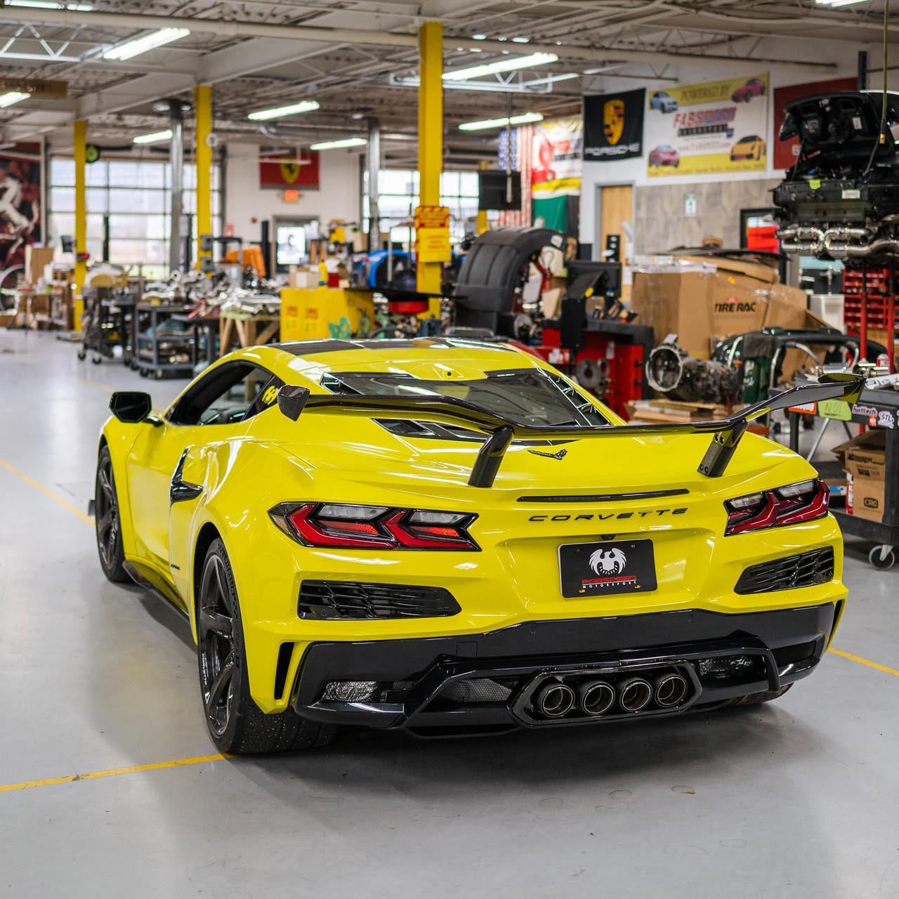 2023 Chevrolet Corvette C8 Z06 Valvetronic Cat-Back Exhaust System installed on vehicle showcasing premium titanium quad tips
