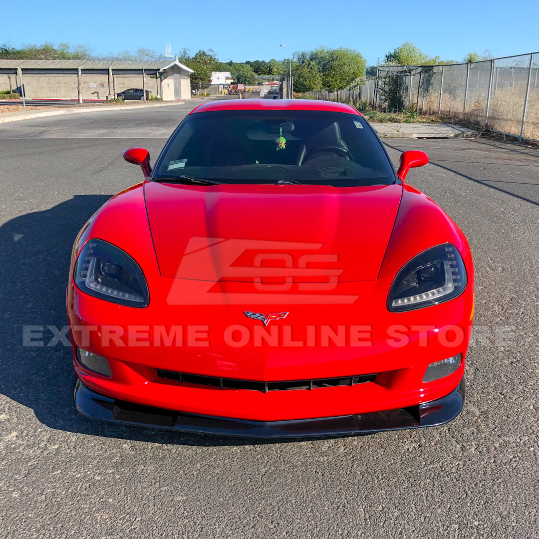 Corvette C6 Base Model Extended Front Splitter Lip &amp; Side Skirts Rocker Panels