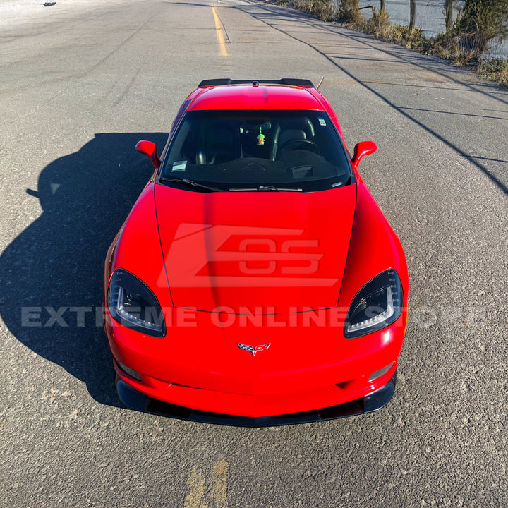 Corvette C6 Base Model Extended Front Splitter Lip &amp; Side Skirts Rocker Panels